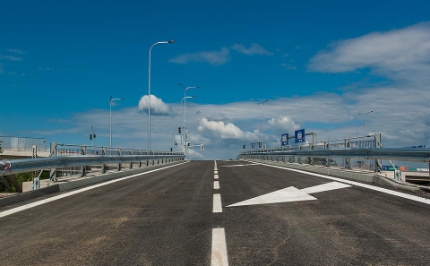Sjezd z mostu O.Ševčíka směrem na Ostravu